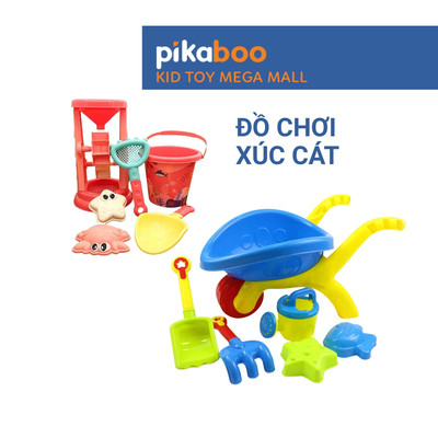 Đồ chơi xúc cát đi biển cho bé Pikaboo cao cấp làm từ nhựa dày dặn an toàn chắc chắn màu sắc đa dạng