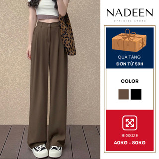 Quần ống rộng NADEEN BIGSIZE quần culottes cạp cao dáng suông chất liệu cao cấp phong cách Hàn Quốc 933