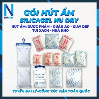  Gói Hút Ẩm Silica Gel  NU DRY dùng cho thực phẩm quần áo giày dép đóng túi 500 gram 