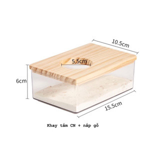 KHAY TẮM CHỮ NHẬT KÈM NẮP GỖ