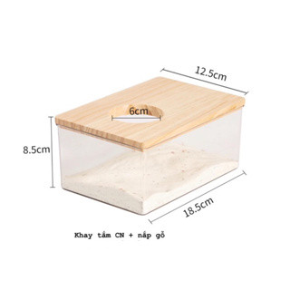 KHAY TẮM CHỮ NHẬT KÈM NẮP GỖ