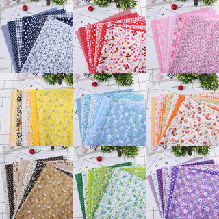 Set vải 7 mảnh khổ 50*50cm nhiều mẫu( set trọng lượng 140g)  vải dệt trơn hoa nhỏ tự làm thủ công