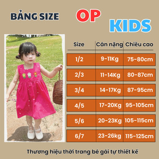 Váy cánh tiên cho bé gái, váy xinh bé gái kiểu dáng đuôi cá O.P Kids 5462 , váy 2 dây cánh tiên chất thô cotton Hàn