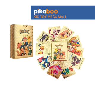 Thẻ bài Pokemon màu vàng bạc đen siêu đẹp Pikaboo dày dặn cứng cáp siêu bền