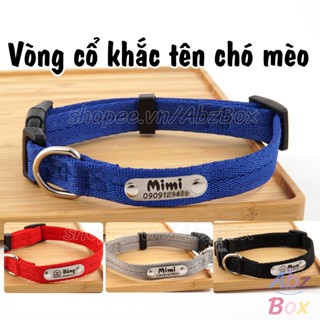 Vòng khắc tên thú cưng, vòng cổ cho chó mèo khắc tên AbzBox