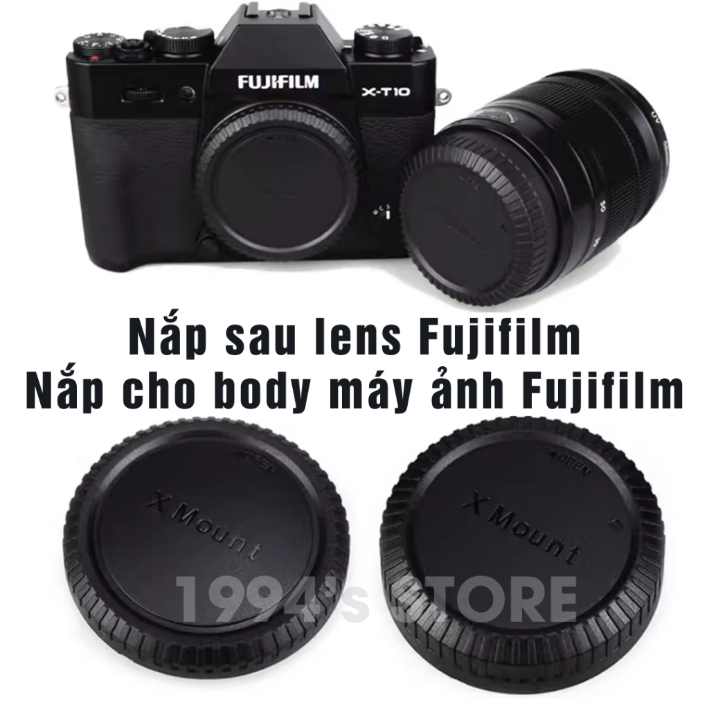 Combo Nắp sau lens, Nắp body cho lens/máy ảnh Fujifilm X mount ( Rear cap, body cap ngàm FX )