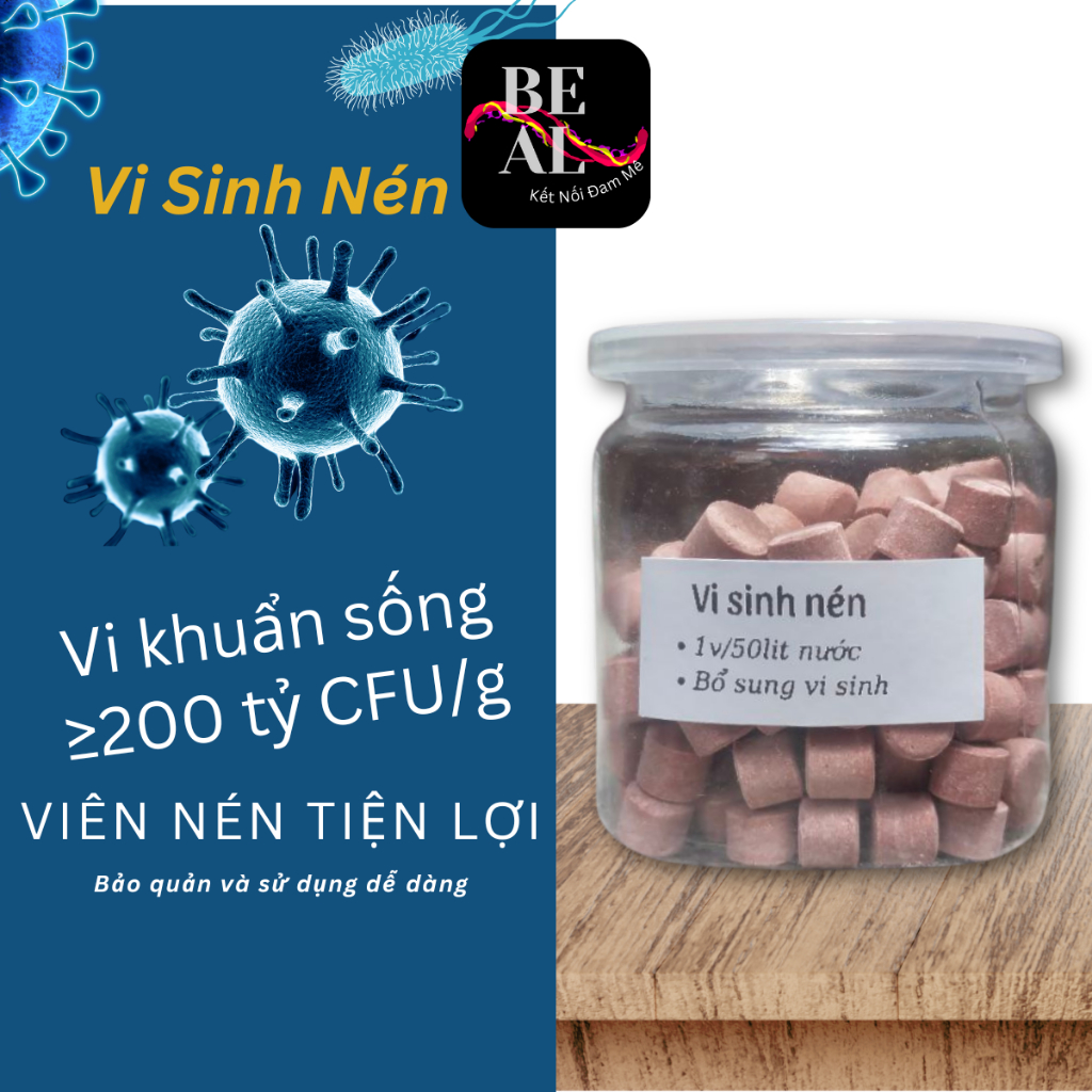 Vi sinh làm trong nước bể cá viên nén trắng và hồng Cung cấp hàng tỷ vi sinh có lợi cho bể cá