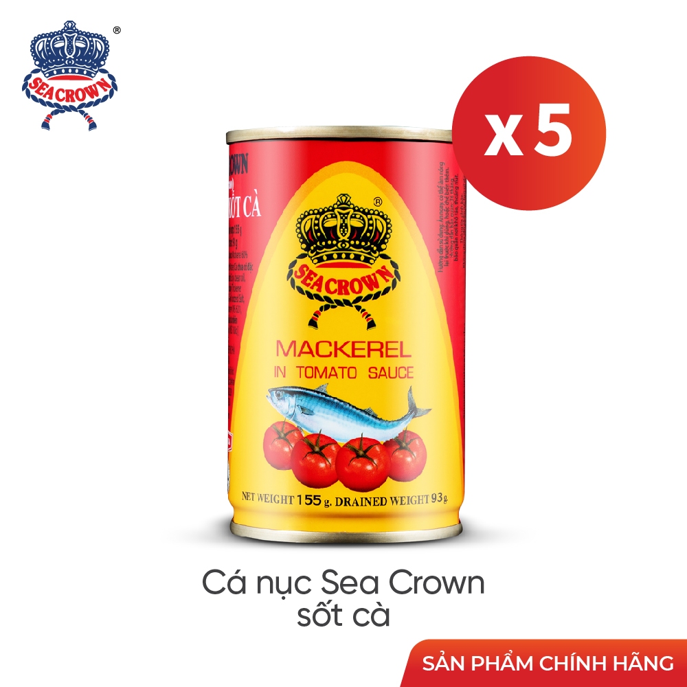 Combo 5 lon cá Nục Sea Crown sốt cà