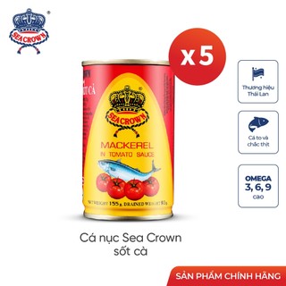 Combo 5 lon cá Nục Sea Crown sốt cà