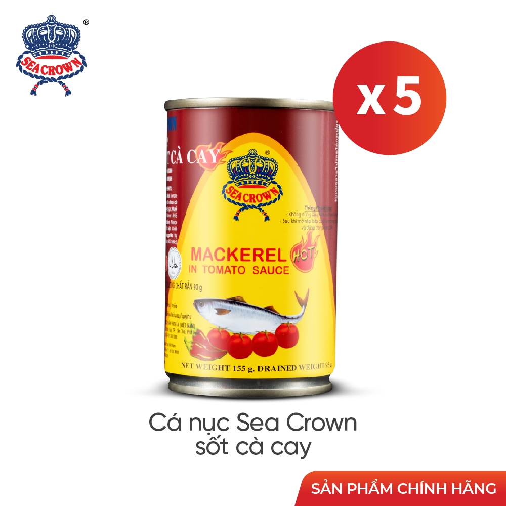 Combo 5 lon cá Nục Sea Crown sốt cà cay