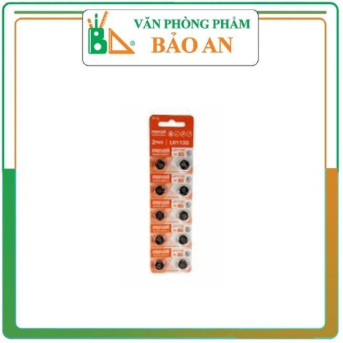 Vỉ 10 viên Pin   LR1130 AG10 LR54 Maxell thay máy tính Casio - VPP Bảo An