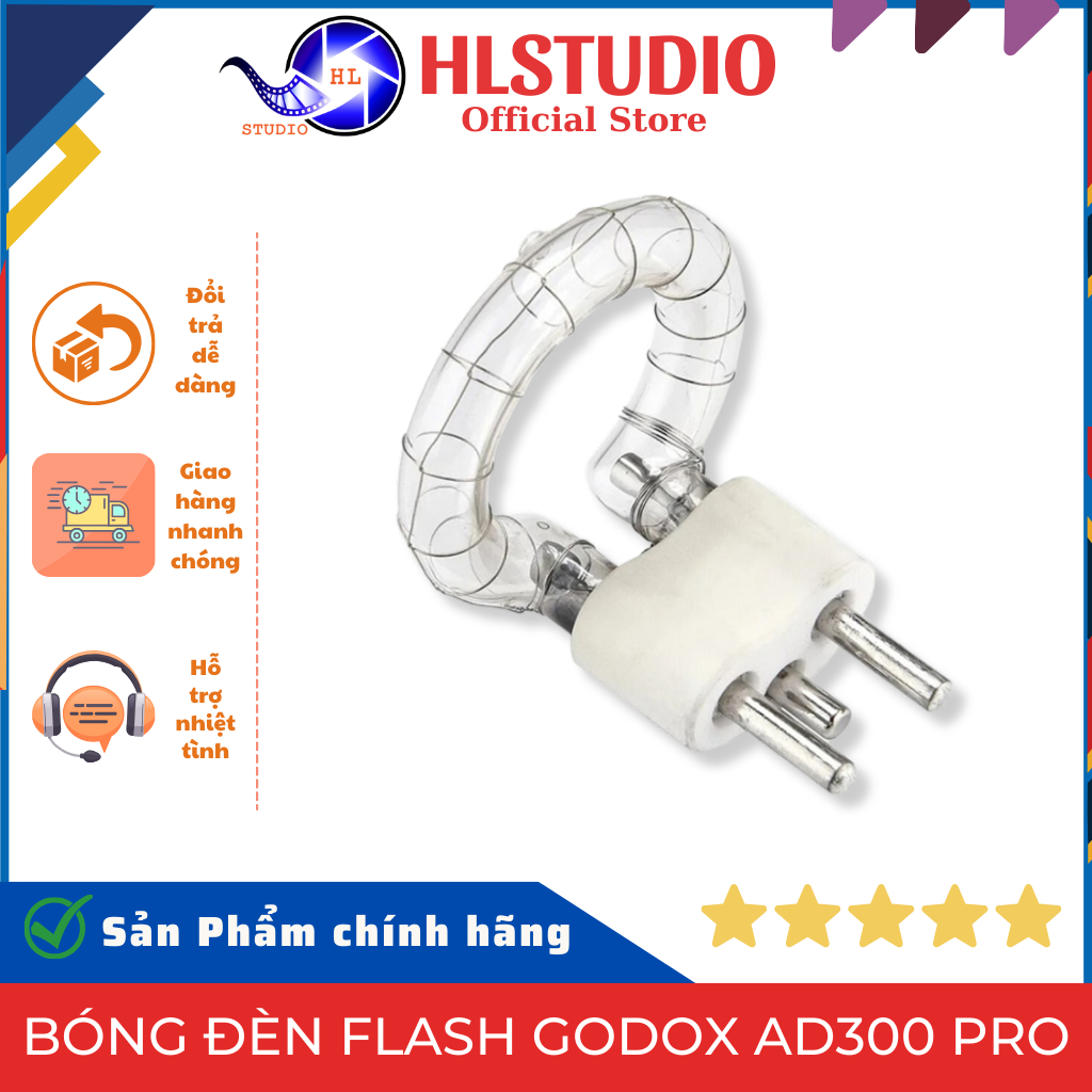 Bóng Đèn Flash Godox AD300 Pro, AD300ProII - HL Studio - 300W Omega, Ánh Sáng 5600K, Thay Thế Dễ Dàn