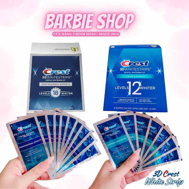 [ Combo 7 Miếng ] MIẾNG DÁN RĂNG CREST 3D WHITE 1 HOUR / PROFESSIONAL