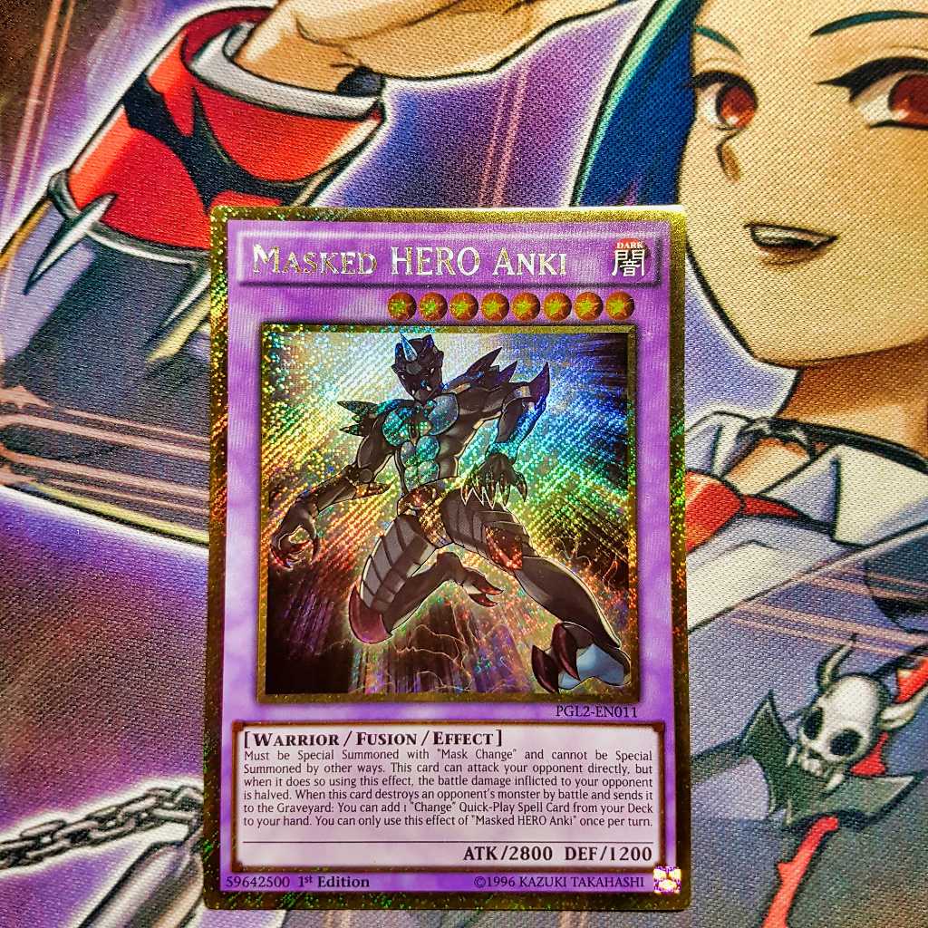Thẻ bài Yugioh chính hãng | Masked HERO Anki | PGL2 Secret Rare