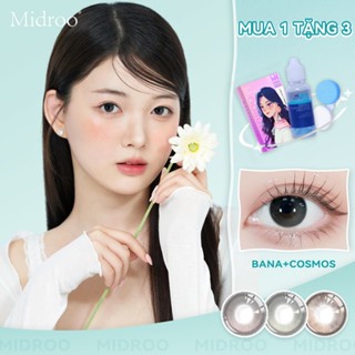 (Mua 1 tặng 3)Midroo 1 cặp Bana/Cosmos Dòng kính áp tròng kính 0.00-6.00 Độ dụng hàng 1 năm Chứa Nước ngâm lens