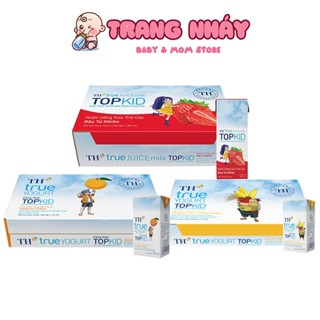 Thùng 48 hộp sữa chua uống tiệt trùng TH true YOGURT TOPKID hương chuối/cam/dâu mạch tự nhiên 110 ml (110 ml x 48).