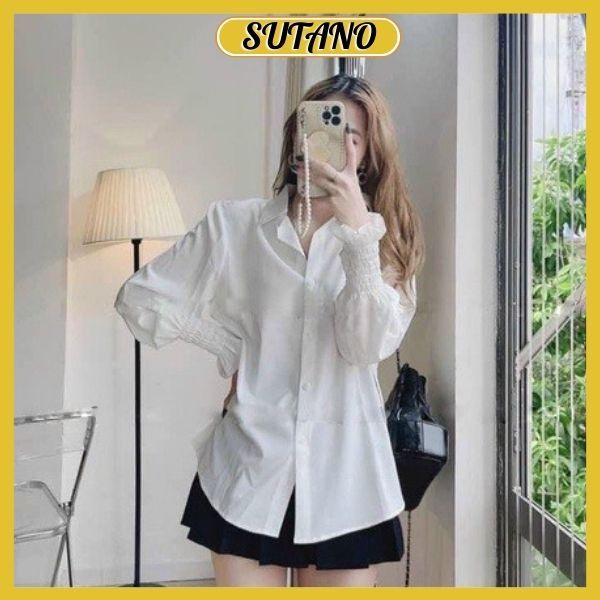 Áo sơ mi trắng tay bồng nữ kiểu dáng basic thời trang nữ A550 SUTANO