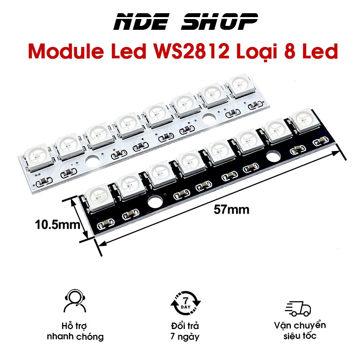 Module thanh 8 dải LED FULL MÀU ARGB WS2812B 5V 8BIT tương thích mạch ARDUINO