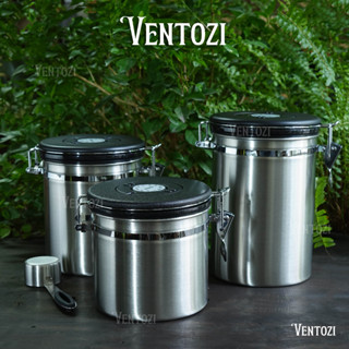 Hộp đựng cà phê bằng thép không gỉ có van 1 chiều và điều chỉnh ngày lưu, hũ đựng cà phê chuyên dụng có theo dõi ngà