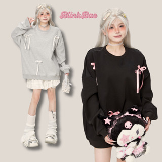 Áo Sweater Nữ Đính Nơ Phong Cách Coquette BlinkBae Chất Liệu Nỉ Bông Cao Cấp Dày Dặn Trẻ Trung Năng Động SW15