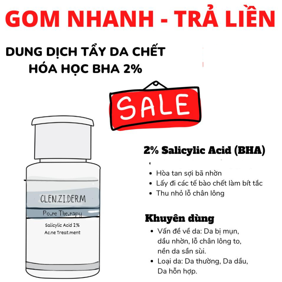 Tẩy da chết hóa học B.H.A 2%
