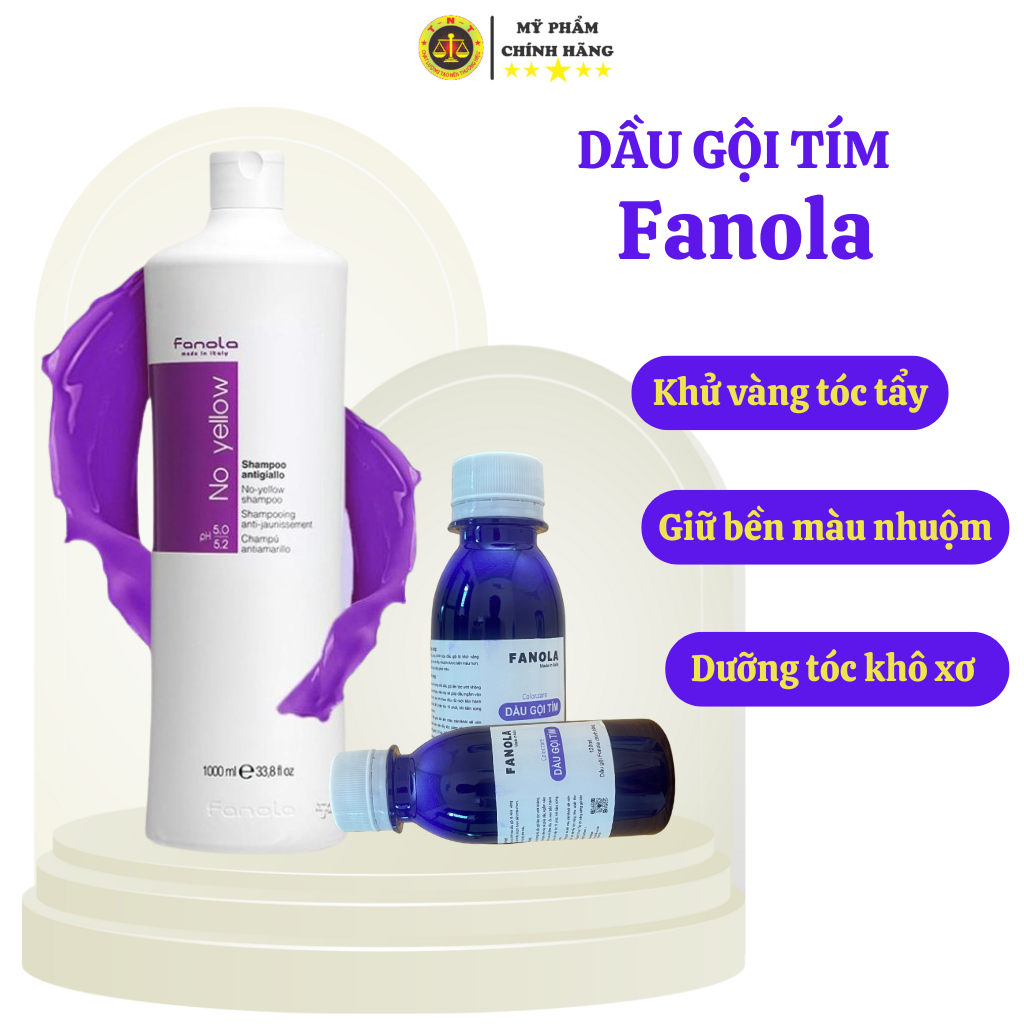 Dầu gội tím Fanola, khử vàng chính hãng, giữ màu dành cho tóc tẩy, tóc nhuộm màu thời trang | TNT.hair