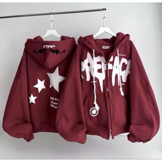 Áo Khoác NỈ Mũ Trần 2 Lớp IN HÌNH NGÔI SAO MÃ MỚI form rộng tay dài Unisex Oversize Nam Nữ mặc đều đẹp