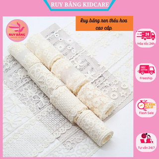 Ruy băng ren KICARE/ Dây ruy băng/ ren thêu cao cấp RB2462 dùng là nơ kẹp tóc, nơ trang trí [HCM]
