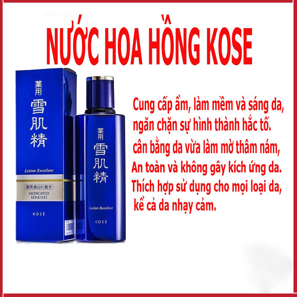 Nước hoa hồng Kose Medicated Sekkisei Lotion 200ml, 360ml Nội Địa Nhật Bản