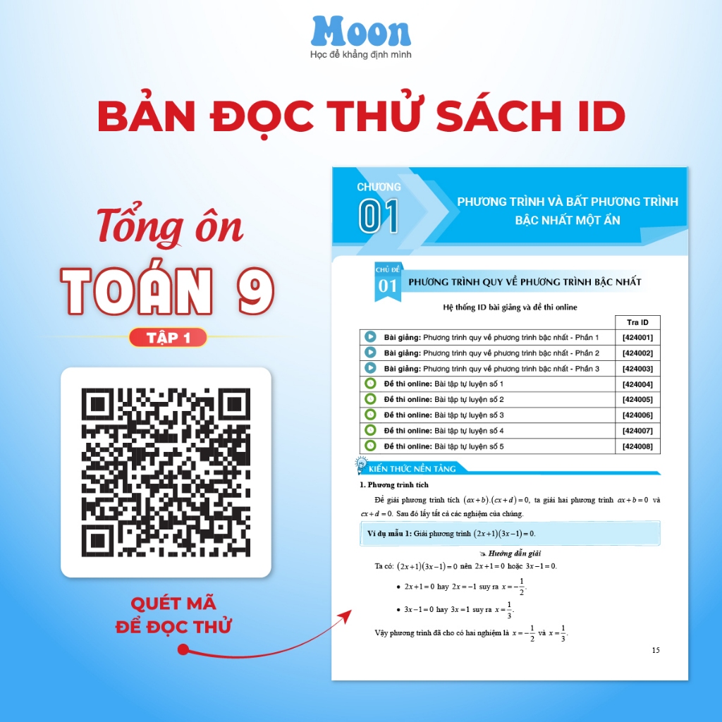 Sách Tổng ôn toán học ngữ văn tiếng anh lớp 9 sách ôn thi vào 10 cho 2k11 - Moonbook | BigBuy360 - bigbuy360.vn