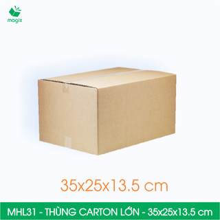 Mhl31 - 35x25x13,5 cm - combo 10 thùng carton đóng hàng lớn - hộp carton size lớn | magix packaging