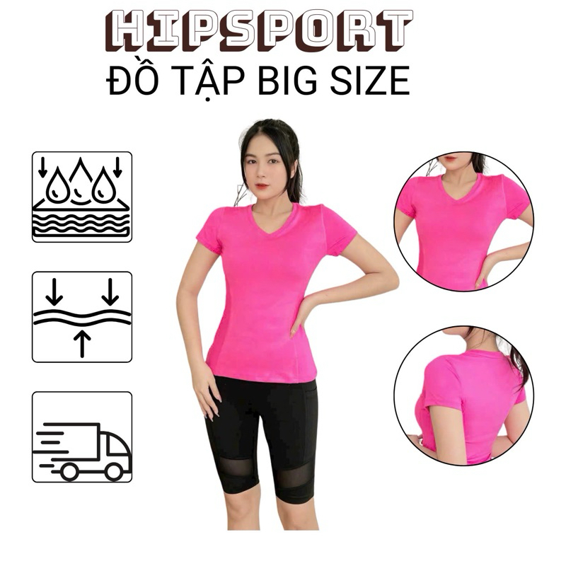 (Có Bigsize 100kg) Áo thun cổ tim tập gym yoga bigsize đến 100kg