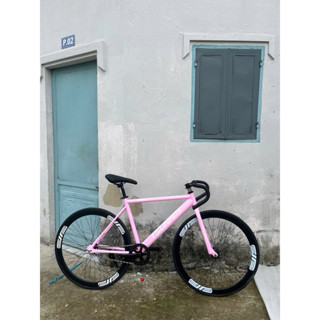 xe đạp thể thao fixed gear và single tsunami smn100 Hồng phấn ( kèm strap và dụng cụ lắp ráp )