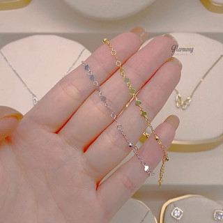 Lắc tay nữ bạc nguyên chất dải trái tim mạ vàng Maris dễ thương | HARMONY ACCESSORIES VT57