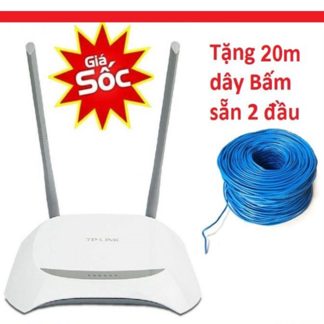 Combo Modem wifi Tplink 842n đã qua sử dụng + 20m dây mạng bấm sẵn 2 đầu mạng