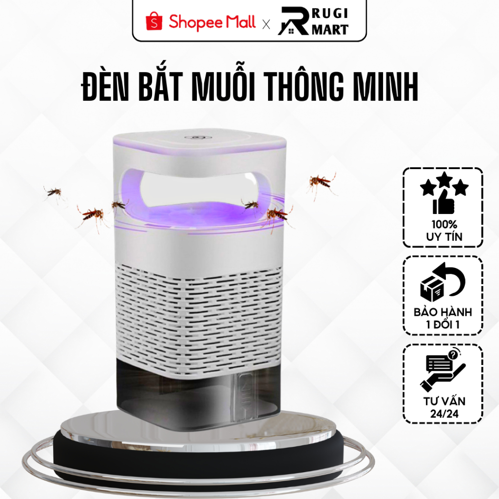 Đèn Muỗi Cao Cấp RUGI , Máy Bắt Muỗi Thông Minh Có Quạt Hút