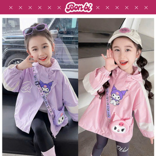 [B157] Áo gió cho bé gái , Kuromi thời trang, Chất gió dầy mềm lót lưới 2 lớp dày dặn, chắc chắn cho bé