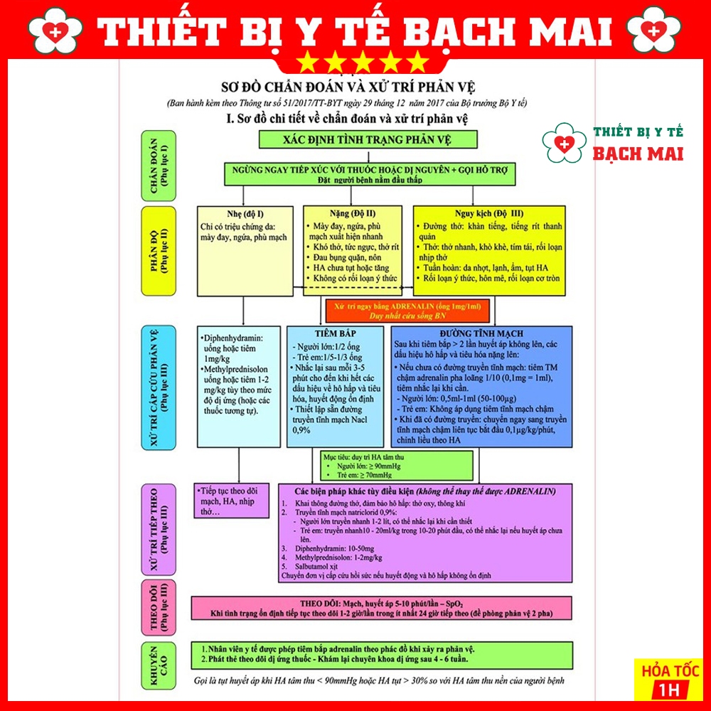 Tranh Phác Đồ Sơ Cứu Cấp Cứu KT 42x46cm