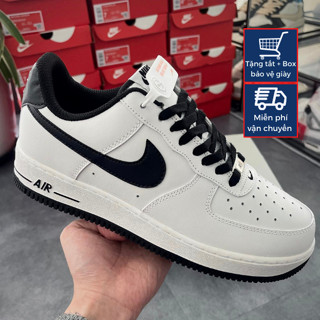 Giày nike trắng tích đen cho nam nữ, Giày af1 trắng tích đen dùng đi học,tập gym,chạy bộ full box bill