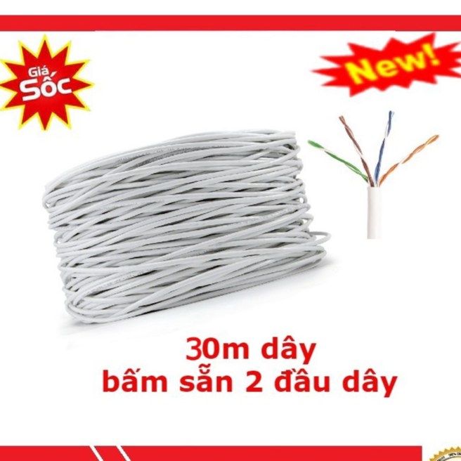 30m dây mạng LAN miễn phí bấm hai đầu