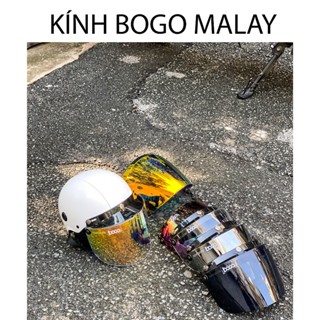    Tặng 3 nút đồng  KÍNH BOGO MALAYSIA VÀ KÍNH FLAT GẮN NÓN BẢO HIỂM NỬA ĐẦU VÀ NÓN 3 4 