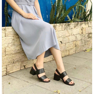 sandal quai ngang gót vuông 5cm Vagabond xuất Thuỵ Điển da dê siêu mềm mịn đế êm (hàng xuất dư xịn, ảnh chụp thật)