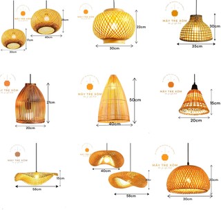 Đèn mây tre trang trí thả trần