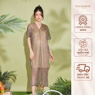  Đầm Bầu SACHIMOM - Váy Bầu Ren Kim Tuyến STELLA DRESS 