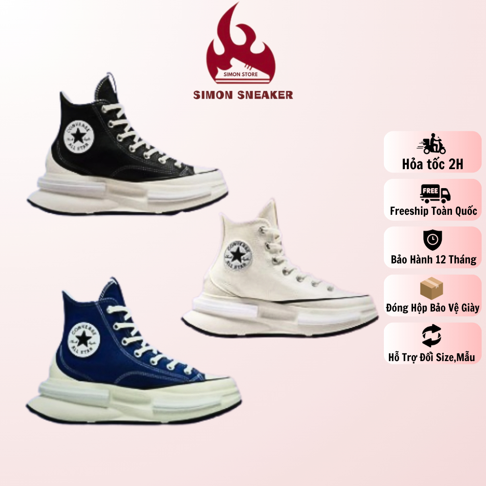 Giày Sneaker Convers RunStar Legacy CX Black White , Giày Thể Thao Nam Nữ CV Cao Cổ Màu Đen Trắng Mới SC SIMON STORE