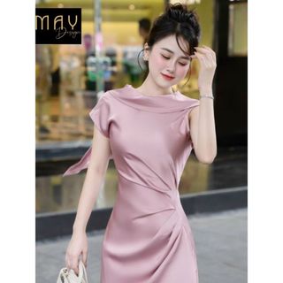 Váy Lụa Nữ MAY I158 - Đầm Lụa Dự Tiệc Thiết Kế Mềm Mại Nữ Tính Chuẩn MAY