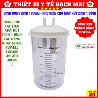 Cốc Đựng Dịch 1000ml - Bình Nhựa Chứa Dịch Dùng Cho Máy Hút Dịch Mũi Họng 1 Bình Yuwell, Lucass, Alkato Các Loại