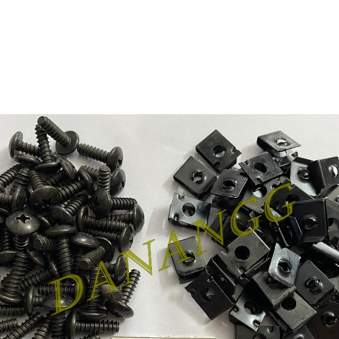 bộ kẹp ốc xoắn 4 ly khung xe dàn áo xe máy ( 50 con Vít + kẹp )
