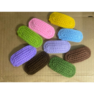 Kẹp tóc màu trơn bằng len handmade