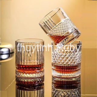 Ly uống rượu Tây thủy pha lê cao cấp 300ML, ly rock cốc uống rượu whisky glass